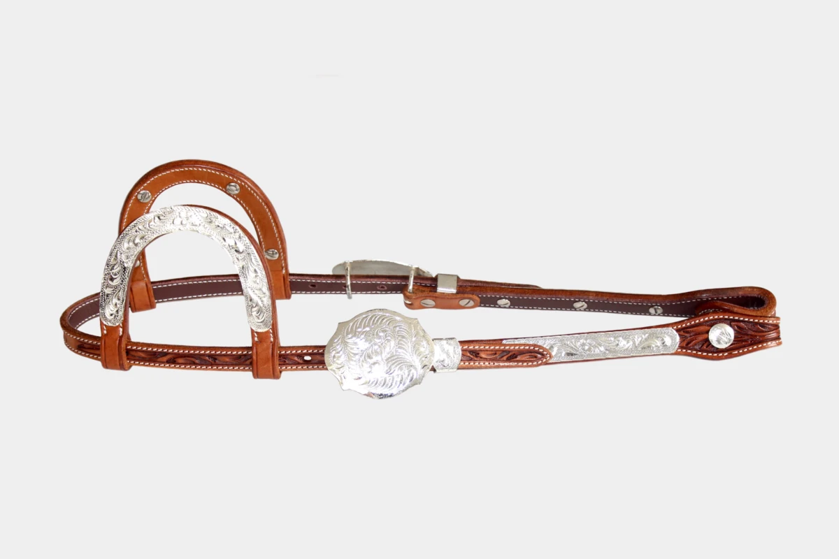Cattlemans, GVR - Zweiohr silver leaf tooling, Show, Westerntrense, Quarter Horse, two ear, antique chestnut Cattlemans, GVR - Zweiohr silver leaf tooling, Show, Westerntrense, Quarter Horse, two ear, antique chestnut