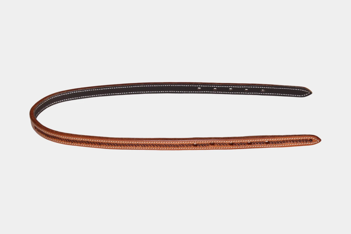 Cattlemans, GVR - Genickriemen breit grain tooling, 65 cm, crown, leather, Leder, antique russet Cattlemans, GVR - Genickriemen breit grain tooling, 65 cm, crown, leather, Leder, antique russet