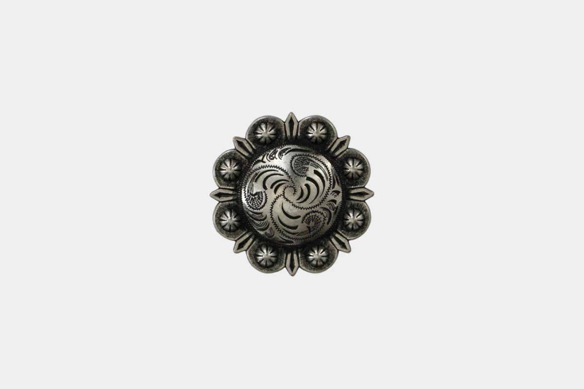 Cattlemans, GVR - Concho antique silver berry, antik, Silber