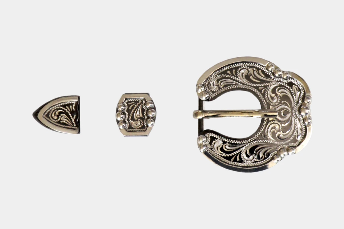 Hansen silver buckle set Elko Bubble, Silber Hansen silver buckle set Elko Bubble, Silber