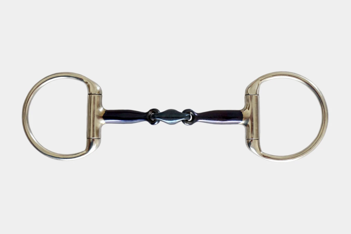 Pro Stuff - D-Ring Snaffle Bit double blue anatomisch ohne Kupfereinlagen, Gebiss, without copper, ohne Kupfer, Edelstahl, stainless steel