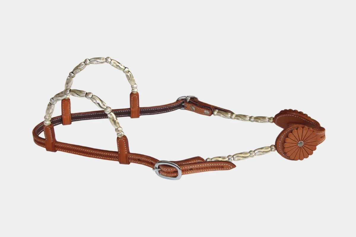 Cattlemans, GVR - Zweiohr ferrules sunflower grain tooling, Show, Westerntrense, Quarter Horse, two ear, russet Cattlemans, GVR - Zweiohr ferrules sunflower grain tooling, Show, Westerntrense, Quarter Horse, two ear, russet