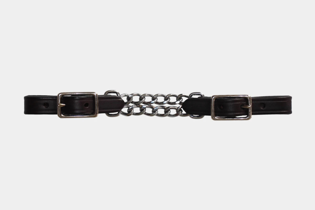 BCL, Berlin Custom Leather - Kinnkette breit dark oiled, double chain, wide, geölt, dunkel BCL, Berlin Custom Leather - Kinnkette breit dark oiled, double chain, wide, geölt, dunkel