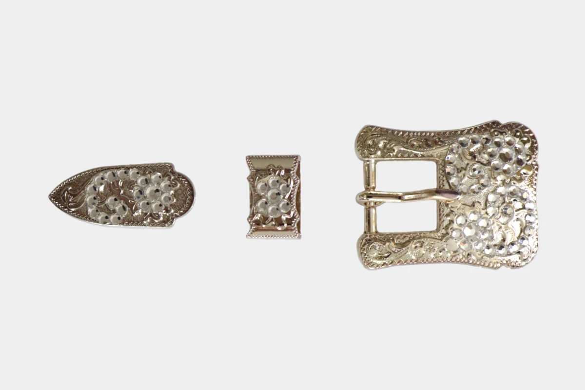 Cattlemans, GVR - Buckle set crystal white, loop, tip, Schnalle, Strass, weiß Cattlemans, GVR - Buckle set crystal white, loop, tip, Schnalle, Strass, weiß