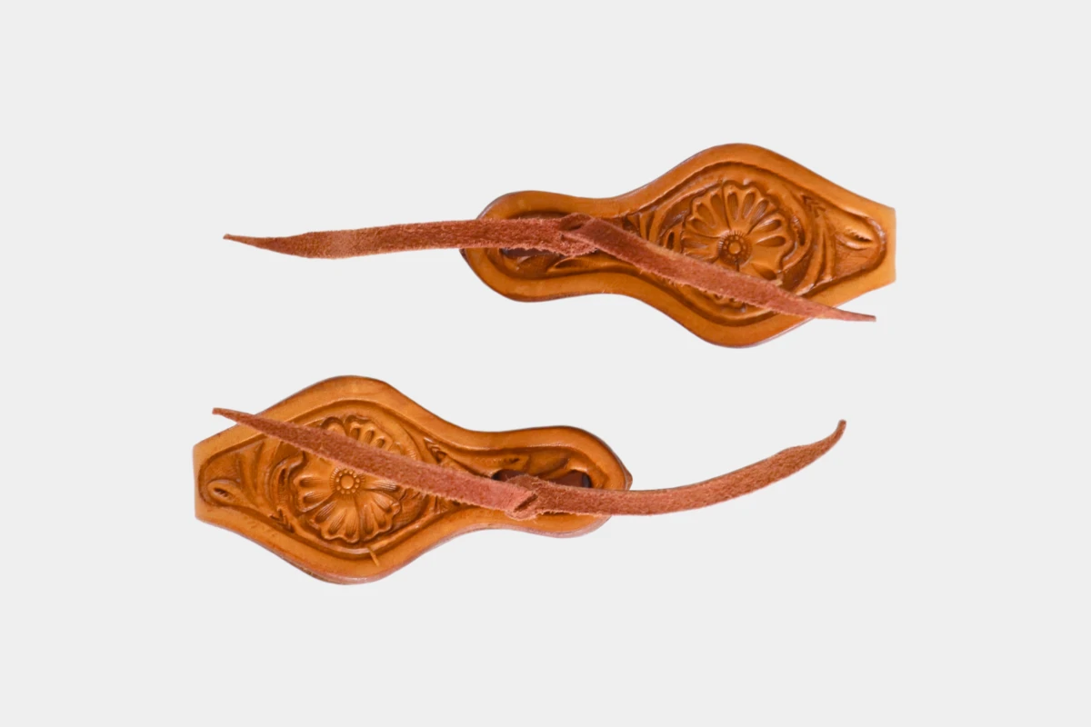 Cattlemans, GVR - Rein straps flower tooling, Leder, leather, russet Cattlemans, GVR - Rein straps flower tooling, Leder, leather, russet