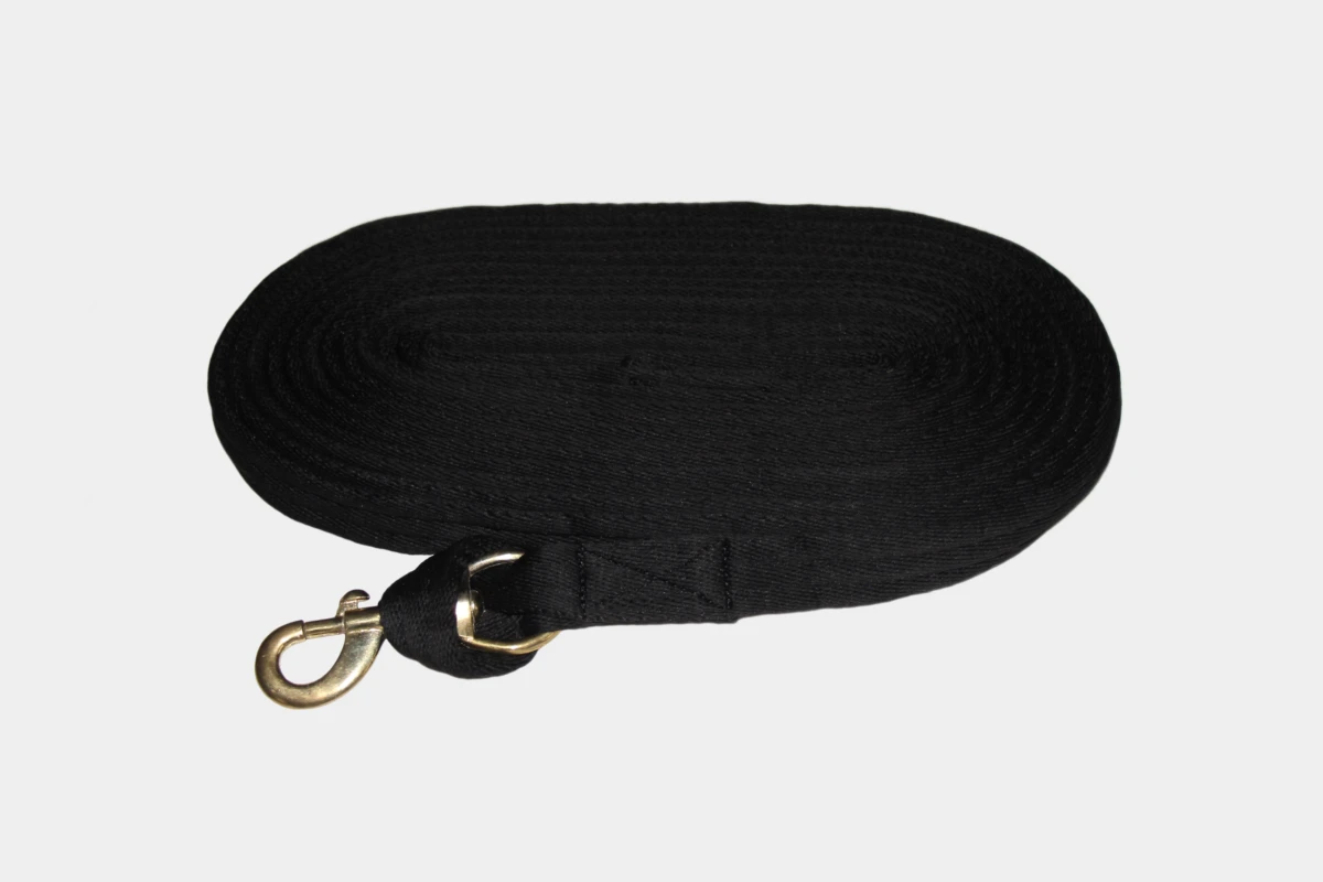 Longe flach mit Handschlaufe, hand strap, hook, Haken, black, schwarz Longe flach mit Handschlaufe, hand strap, hook, Haken, black, schwarz