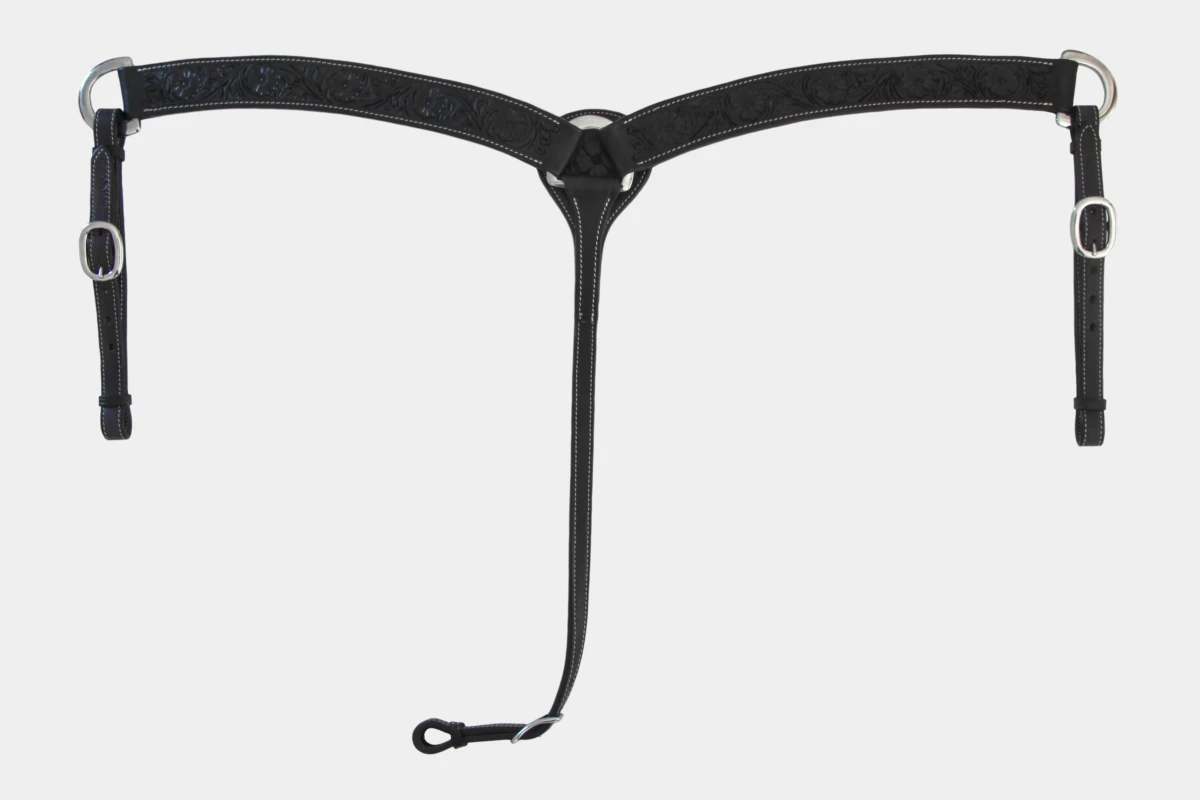 Cattlemans, GVR - Vorderzeug flower tooling, leather, Leder, black Cattlemans, GVR - Vorderzeug flower tooling, leather, Leder, black