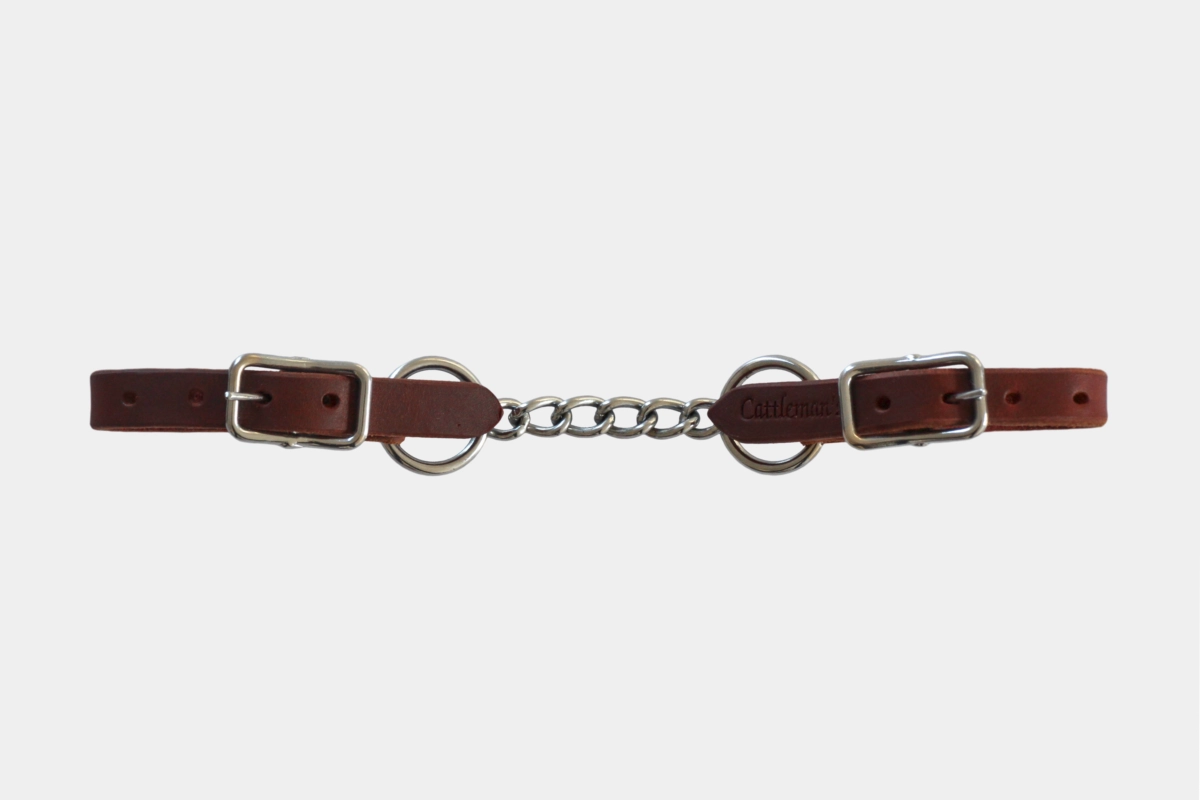 Cattlemans, GVR - Kinnkette breit Premium Harnessleder, single chain, curb chain, wide, harness leather Cattlemans, GVR - Kinnkette breit Premium Harnessleder, single chain, curb chain, wide, harness leather