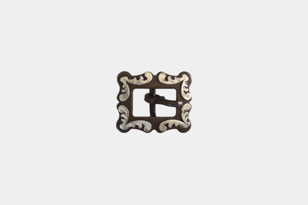 Cattlemans, GVR - Brown steel buckle flower, Kehlriemen, throat, Schnalle, braun, Stahl Cattlemans, GVR - Brown steel buckle flower, Kehlriemen, throat, Schnalle, braun, Stahl