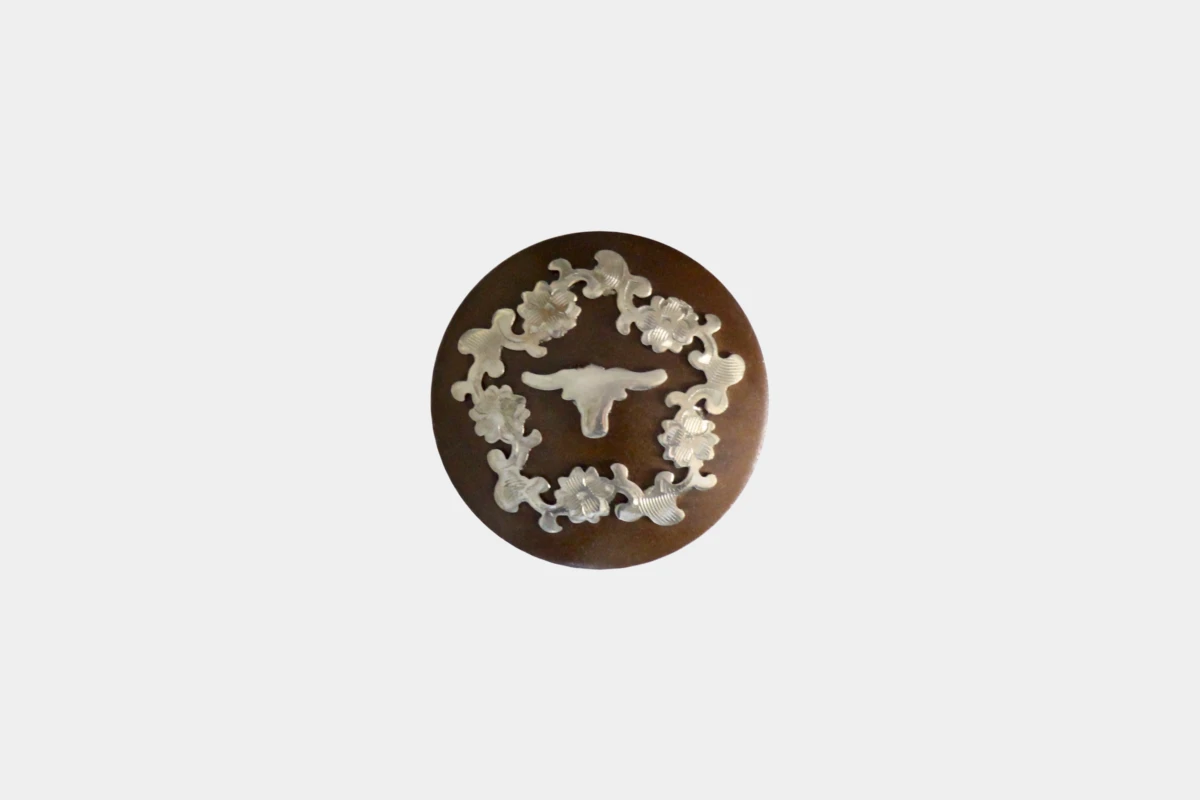 Cattlemans, GVR - Brown steel concho longhorn flower, braun, Stahl Cattlemans, GVR - Brown steel concho longhorn flower, braun, Stahl