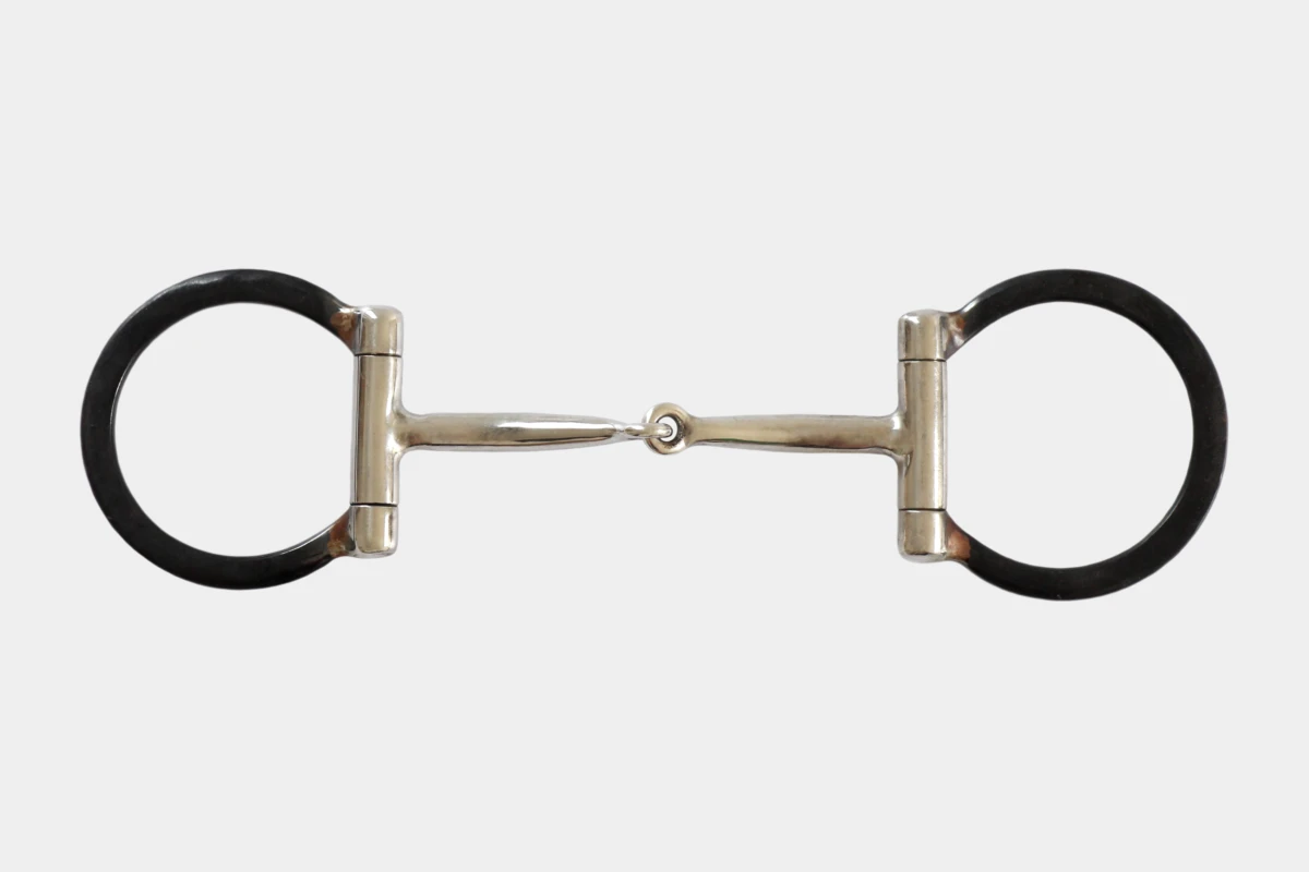 Pro Stuff - D-Ring Snaffle Bit black steel dots ohne Kupfereinlagen, Stahl Pro Stuff - D-Ring Snaffle Bit black steel dots ohne Kupfereinlagen, Stahl