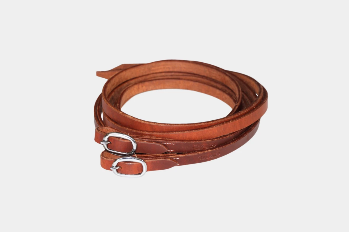 Cattlemans, GVR - Zügel breit Harnessleder buckle end, wide, harness leather, quick change, dunkel Cattlemans, GVR - Zügel breit Harnessleder buckle end, wide, harness leather, quick change, dunkel