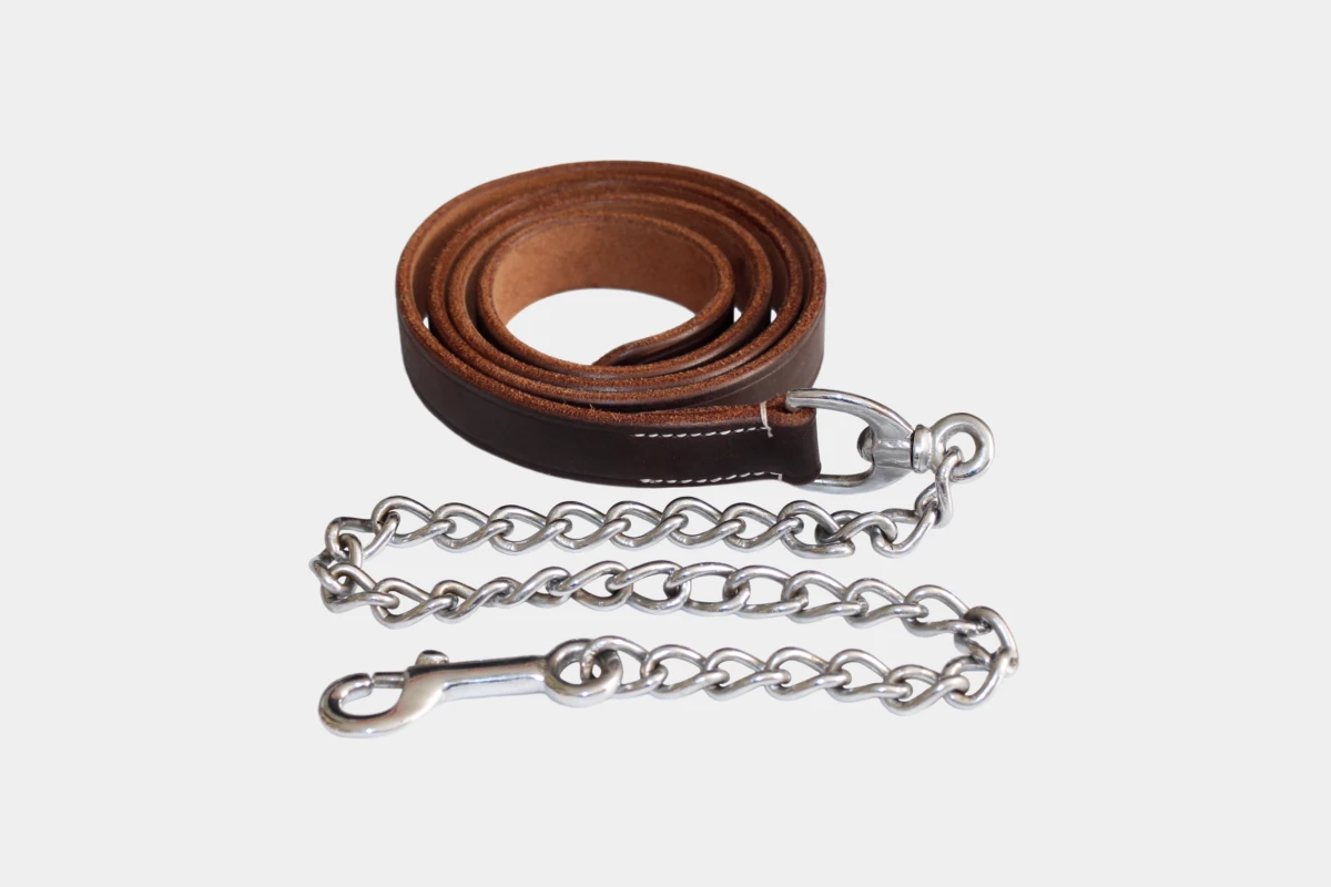 Cattlemans, GVR - Lederfuehrkette für Lederhalfter, Show, Halfter, halter, Kette, chain, brown Cattlemans, GVR - Lederfuehrkette für Lederhalfter, Show, Halfter, halter, Kette, chain, brown