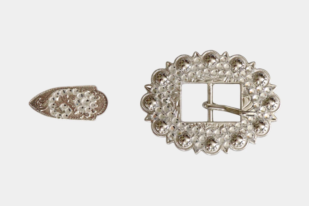 Cattlemans, GVR - Buckle crystal dots white, Schnalle, tip, Strass, weiß Cattlemans, GVR - Buckle crystal dots white, Schnalle, tip, Strass, weiß