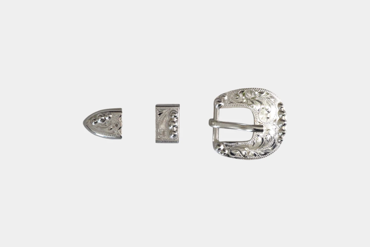 Hansen silver buckle set Manzanillo, Kehlriemen, throat, loop, tip, Schnalle, Silber Hansen silver buckle set Manzanillo, Kehlriemen, throat, loop, tip, Schnalle, Silber