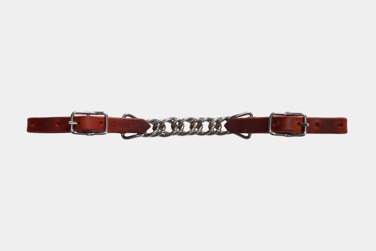 Cattlemans, GVR - Kinnkette schmal Premium Harnessleder, curb chain, slim, twisted chain, harness leather Cattlemans, GVR - Kinnkette schmal Premium Harnessleder, curb chain, slim, twisted chain, harness leather