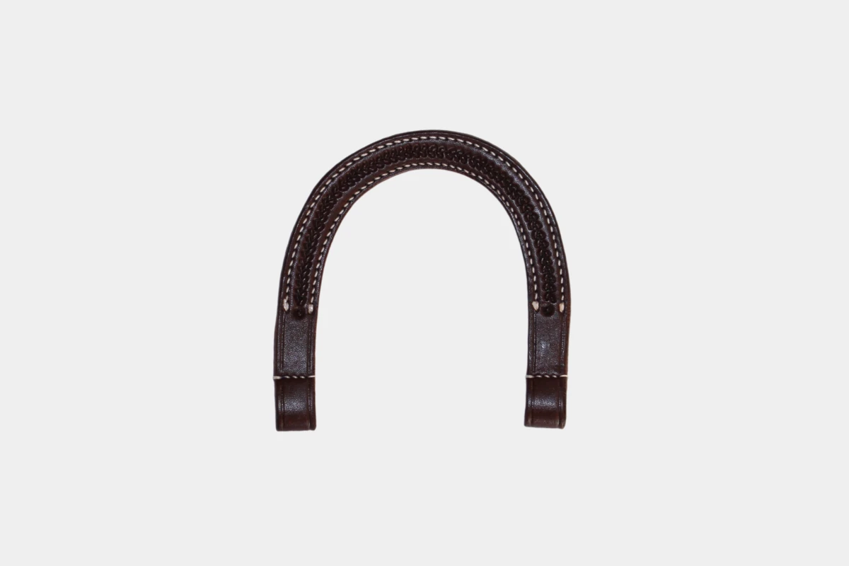 Cattlemans, GVR - Ohrteil Standard grain tooling mit Oese für Kehlriemen, earpeace, throat strap, brown Cattlemans, GVR - Ohrteil Standard grain tooling mit Oese für Kehlriemen, earpeace, throat strap, brown