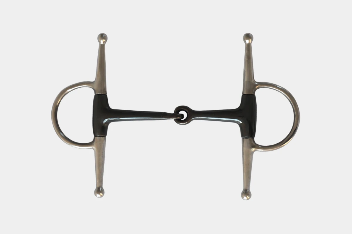 J. L. full cheek trainings snaffle bit with copper inlays, Kupfereinlagen, stainless steel, Edelstahl J. L. full cheek trainings snaffle bit with copper inlays, Kupfereinlagen, stainless steel, Edelstahl