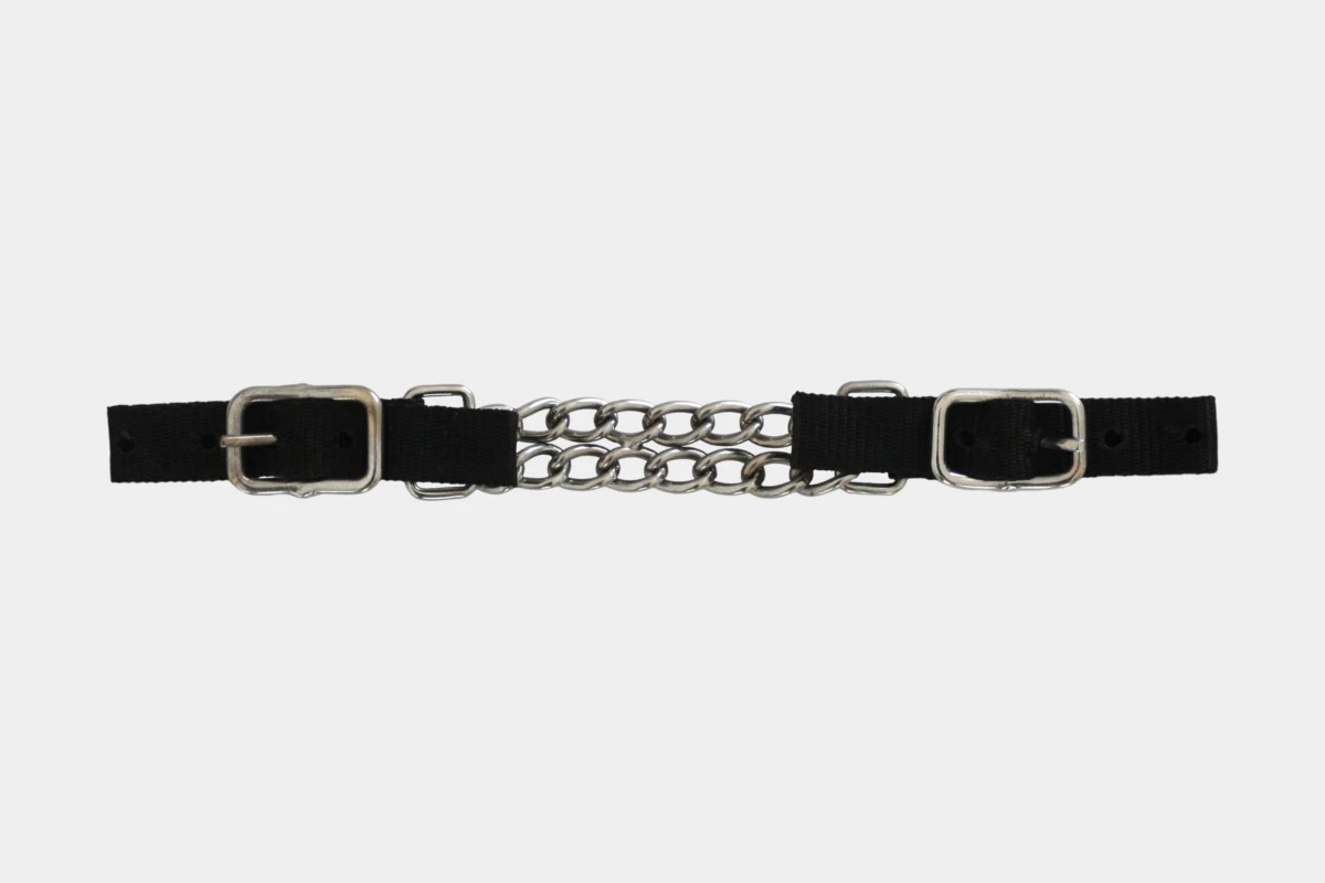 Cattlemans, GVR - Nylon Kinnkette, double chain, schwarz, black Cattlemans, GVR - Nylon Kinnkette, double chain, schwarz, black