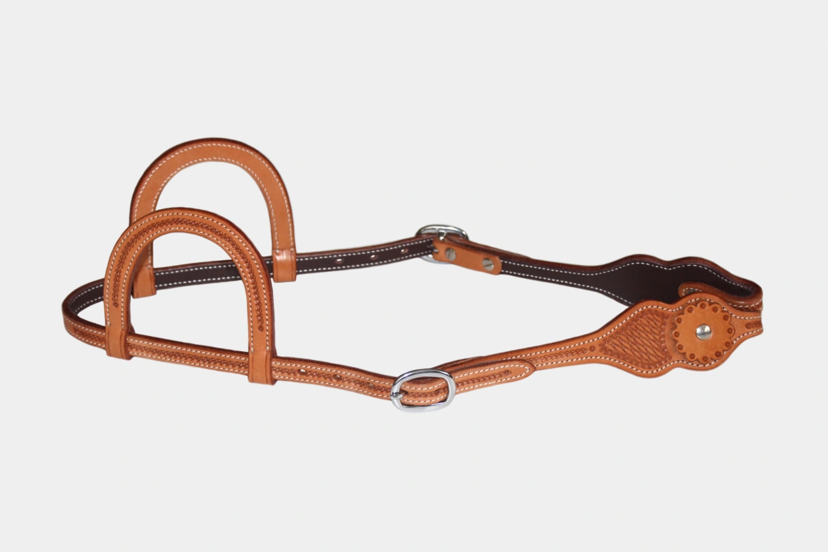 Cattlemans, GVR - Zweiohr bell shape basket tooling, Westerntrense, Quarter Horse, two ear, russet