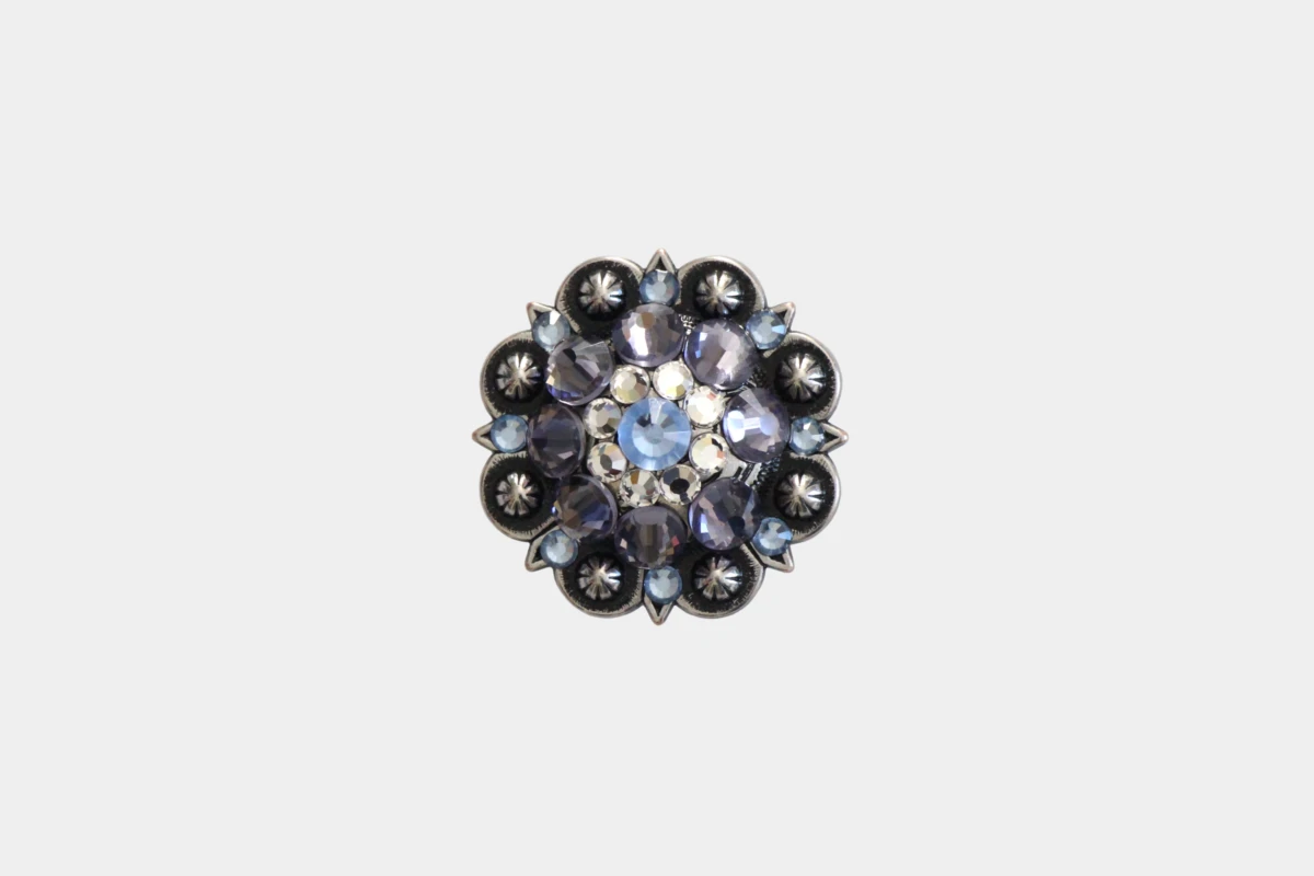Rhinestone concho crystal tanzanite, Strass, blau, lila, weiß
