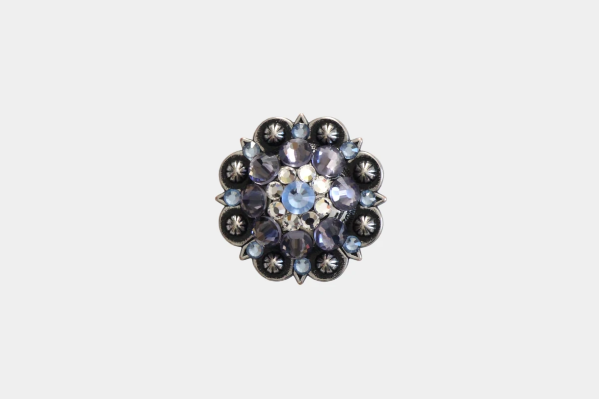 Cattlemans, GVR - Rhinestone concho crystal tanzanite, Strass, blau, lila, white, weiss