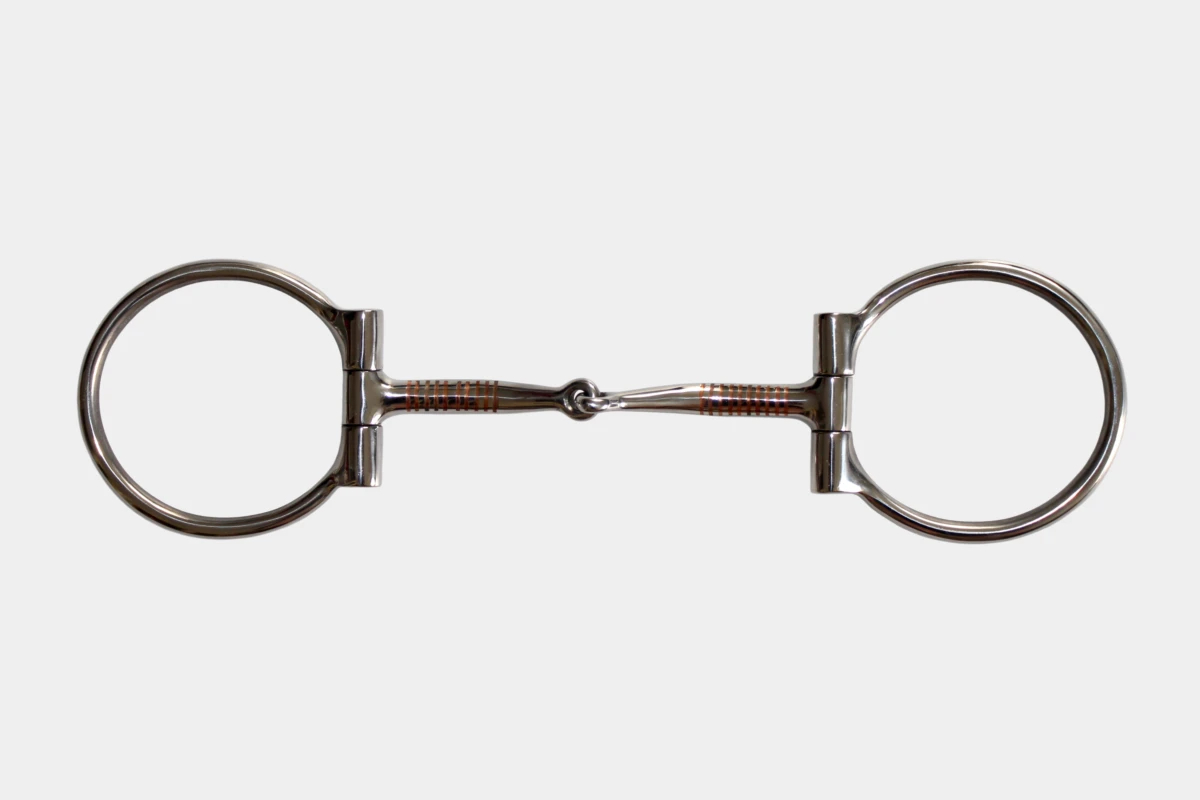 Pro Stuff - D-Ring Snaffle Bit polished anatomisch mit Kupfereinlagen, Gebiss, satiniert, anatomical, copper inlays, Edelstahl, stainless steel