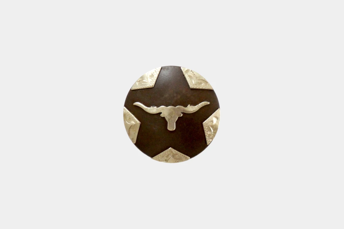 Cattlemans, GVR - Brown steel concho longhorn, braun, Stahl Cattlemans, GVR - Brown steel concho longhorn, braun, Stahl