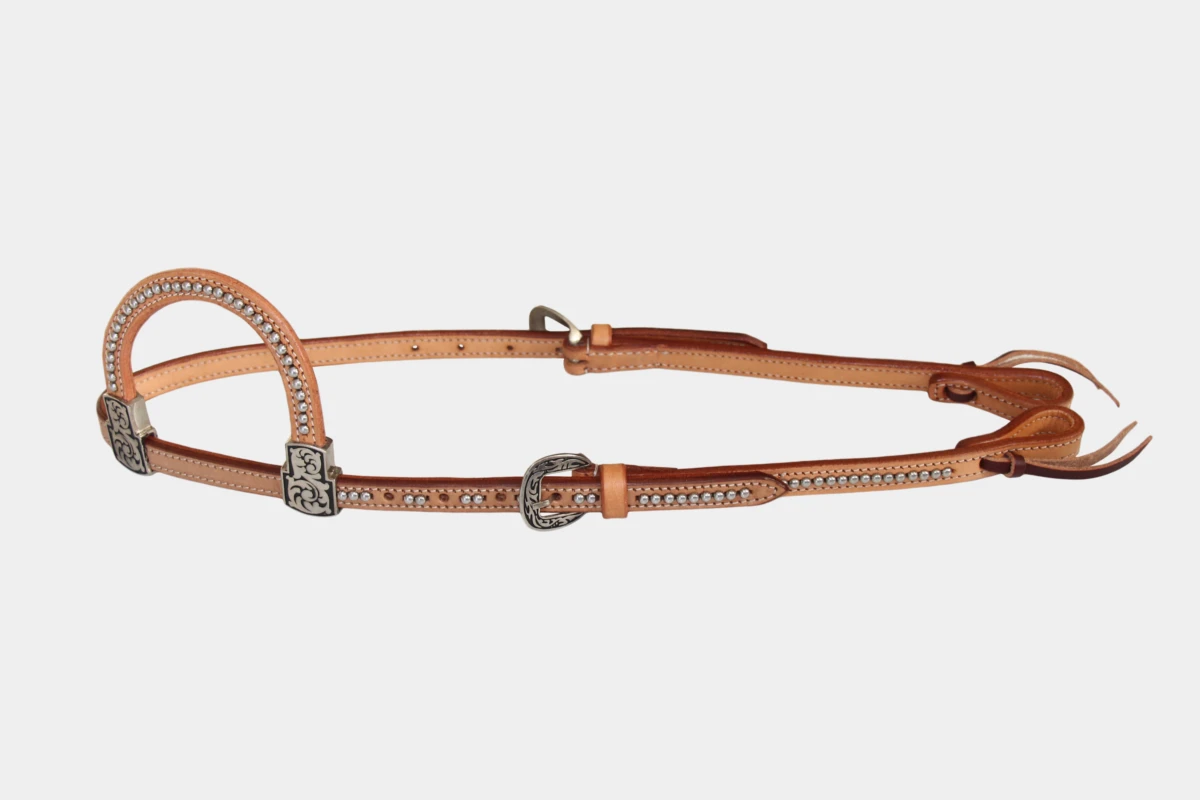 Einohr mit Dots und JW Style Hardware, Westerntrense, Quarter Horse, one ear, hell Einohr mit Dots und JW Style Hardware, Westerntrense, Quarter Horse, one ear, hell
