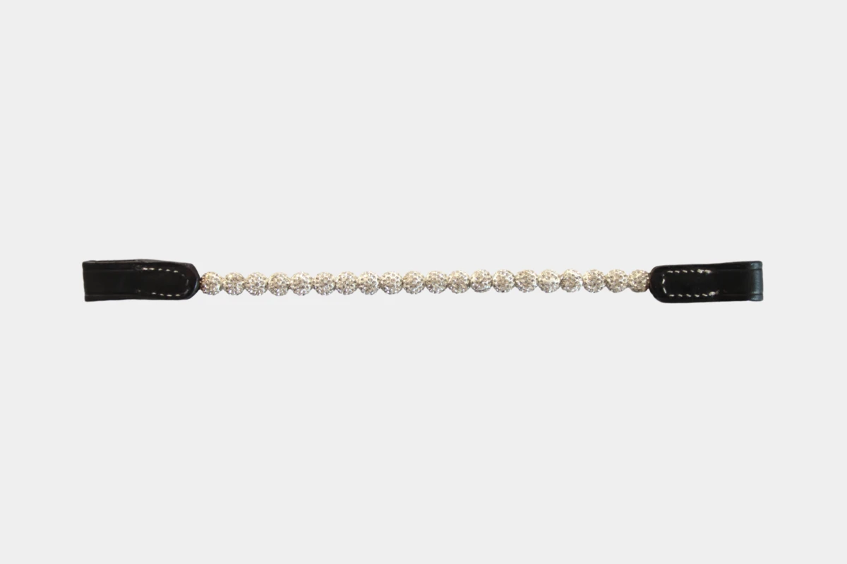Cattlemans, GVR - Ohrteil crystal white balls, earpeace, Strass, leather, Leder, weiß, black Cattlemans, GVR - Ohrteil crystal white balls, earpeace, Strass, leather, Leder, weiß, black