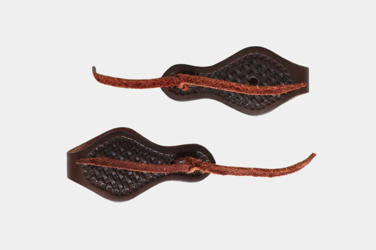 Cattlemans, GVR - Rein straps basket tooling, Leder, leather, brown