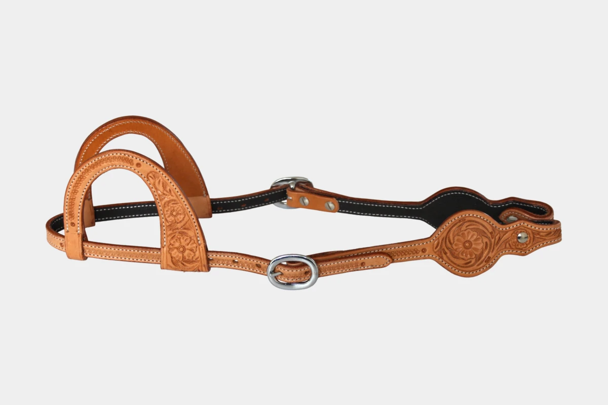 Cattlemans, GVR - Zweiohr round flower tooling, Westerntrense, Quarter Horse, two ear, russet Cattlemans, GVR - Zweiohr round flower tooling, Westerntrense, Quarter Horse, two ear, russet