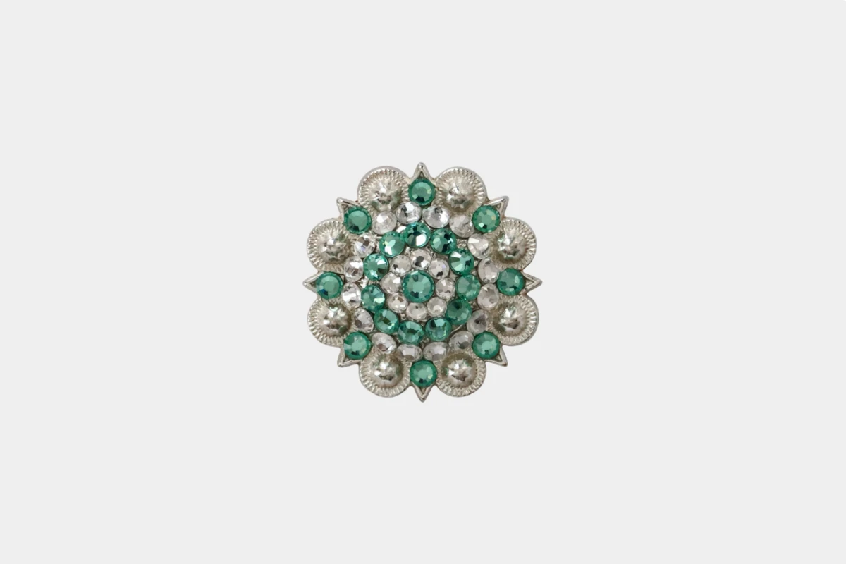 Cattlemans, GVR - Rhinestone concho crystal caribbean sea, Strass, gruen, hellgruen, green