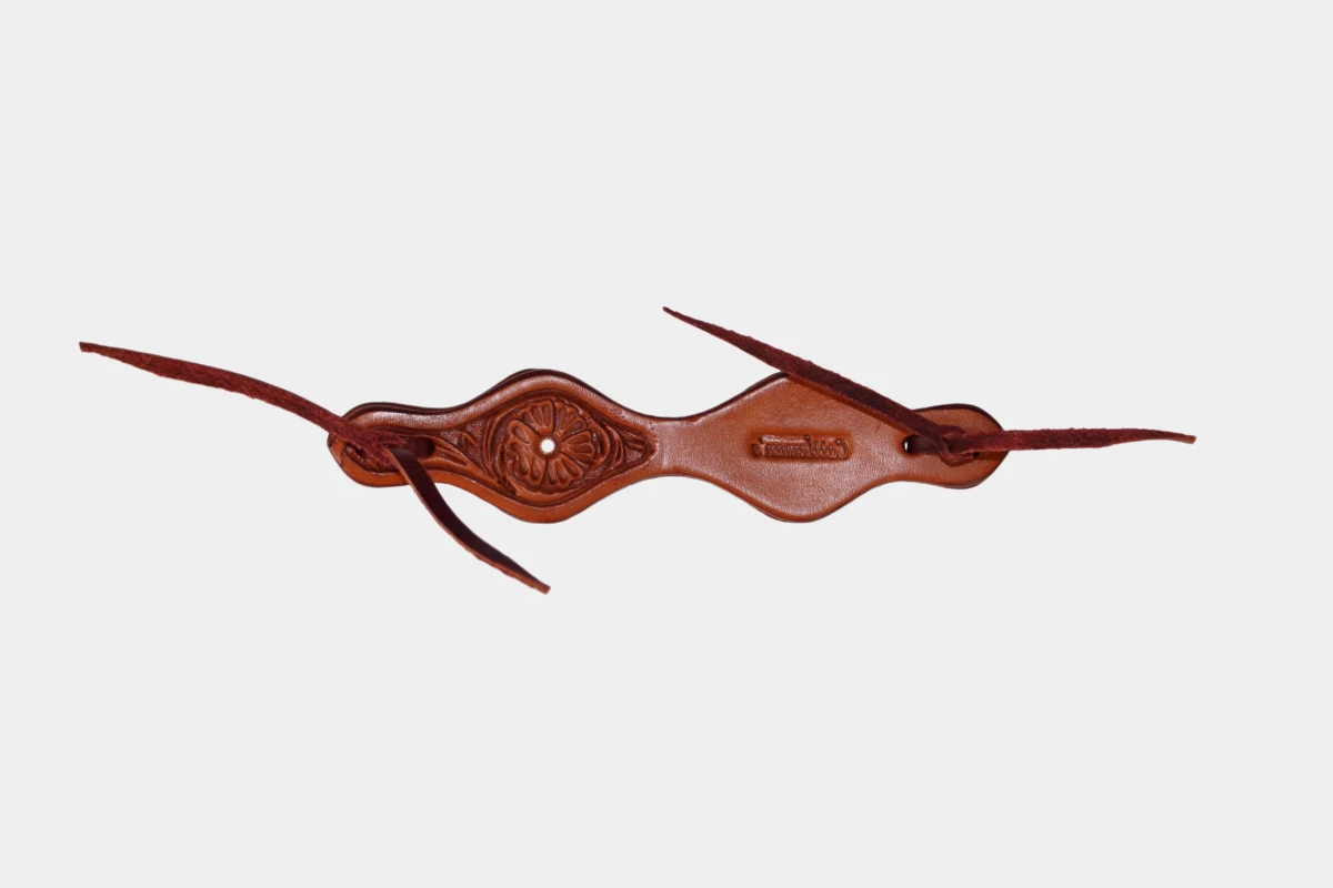 Cattlemans, GVR - Rein straps flower tooling, Leder, leather, chestnut