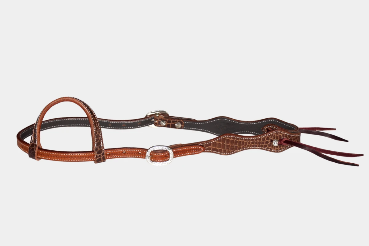 Cattlemans, GVR - Einohr curved Croc Collection, Show, Westerntrense, Quarter Horse, one ear, chestnut Cattlemans, GVR - Einohr curved Croc Collection, Show, Westerntrense, Quarter Horse, one ear, chestnut