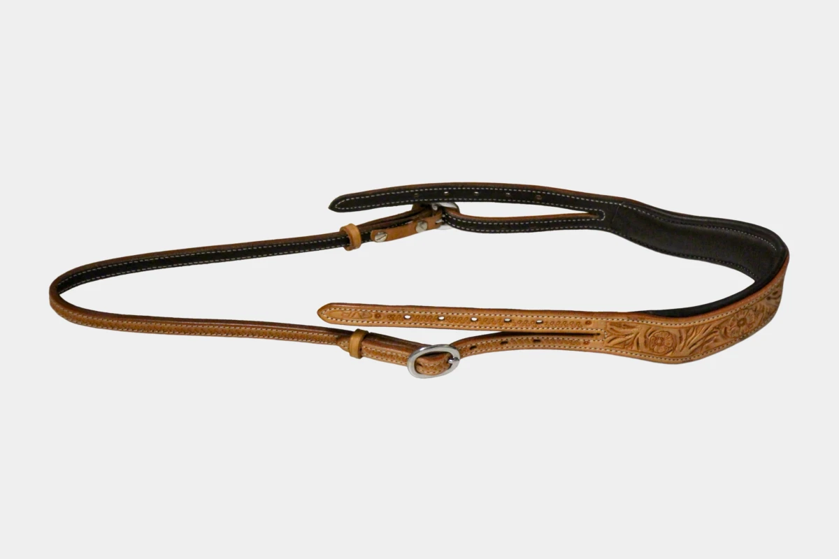 Cattlemans, GVR - Genickriemen anatomisch flower tooling, crown, leather, Leder, russet Cattlemans, GVR - Genickriemen anatomisch flower tooling, crown, leather, Leder, russet