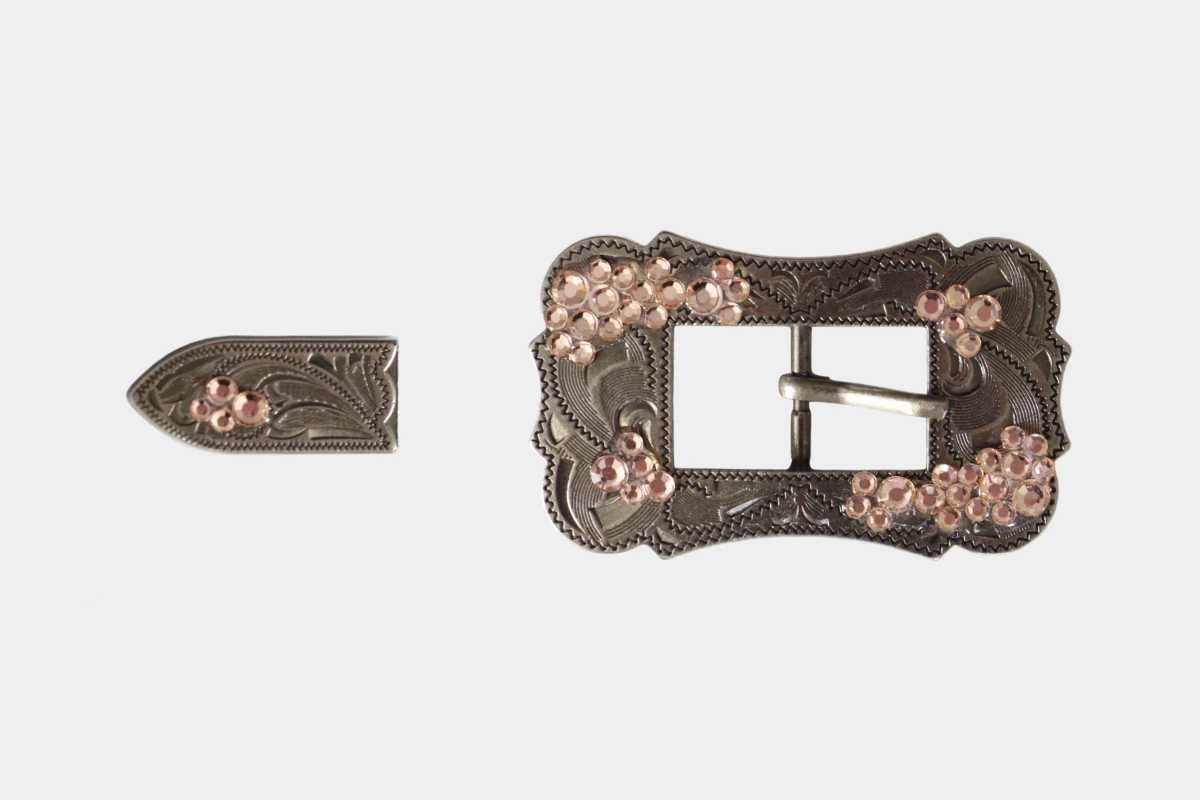 Cattlemans, GVR - Buckle set crystal scalloped antique peach, tip, Strass, pfirsich, orange Cattlemans, GVR - Buckle set crystal scalloped antique peach, tip, Strass, pfirsich, orange