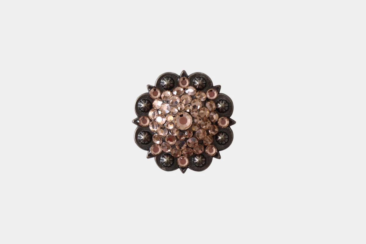 Cattlemans, GVR - Rhinestone concho crystal antique peach, Strass, pfirsich, orange Cattlemans, GVR - Rhinestone concho crystal antique peach, Strass, pfirsich, orange
