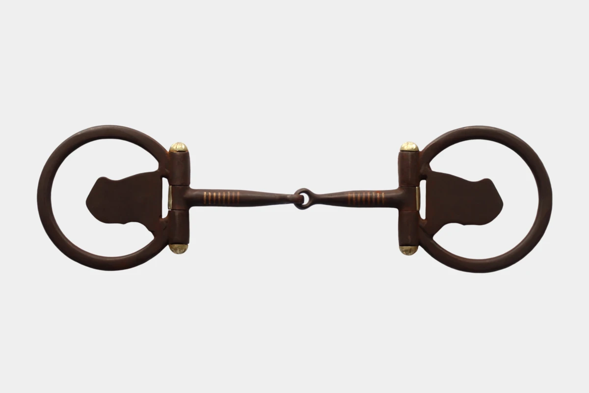 Pro Stuff - D-Ring Snaffle Bit brown steel mit Kupfereinlagen, USA Design, Show, Gebiss, copper inlays, Stahl, steel