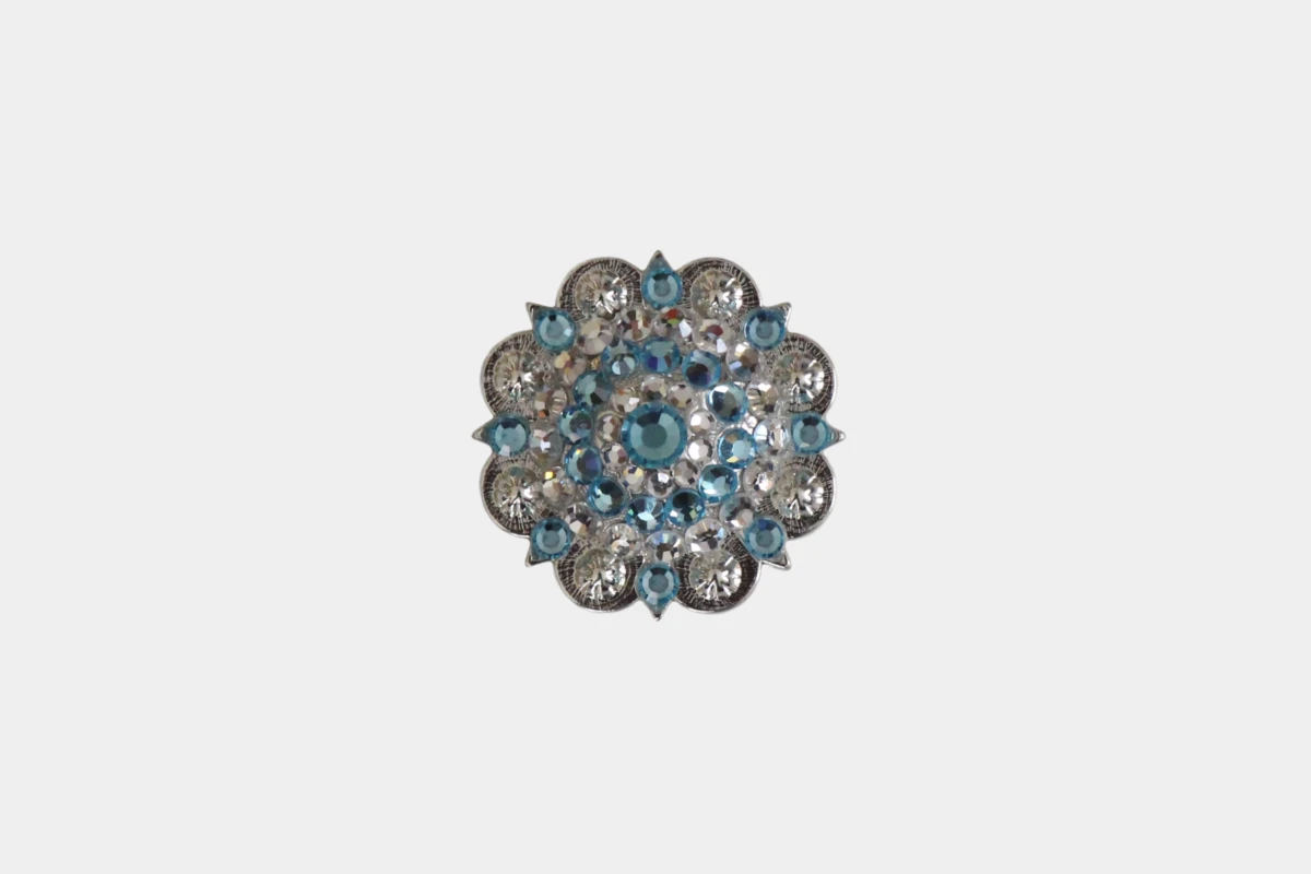 Cattlemans, GVR - Rhinestone concho crystal aqua, Strass, blau, hellblau, blue