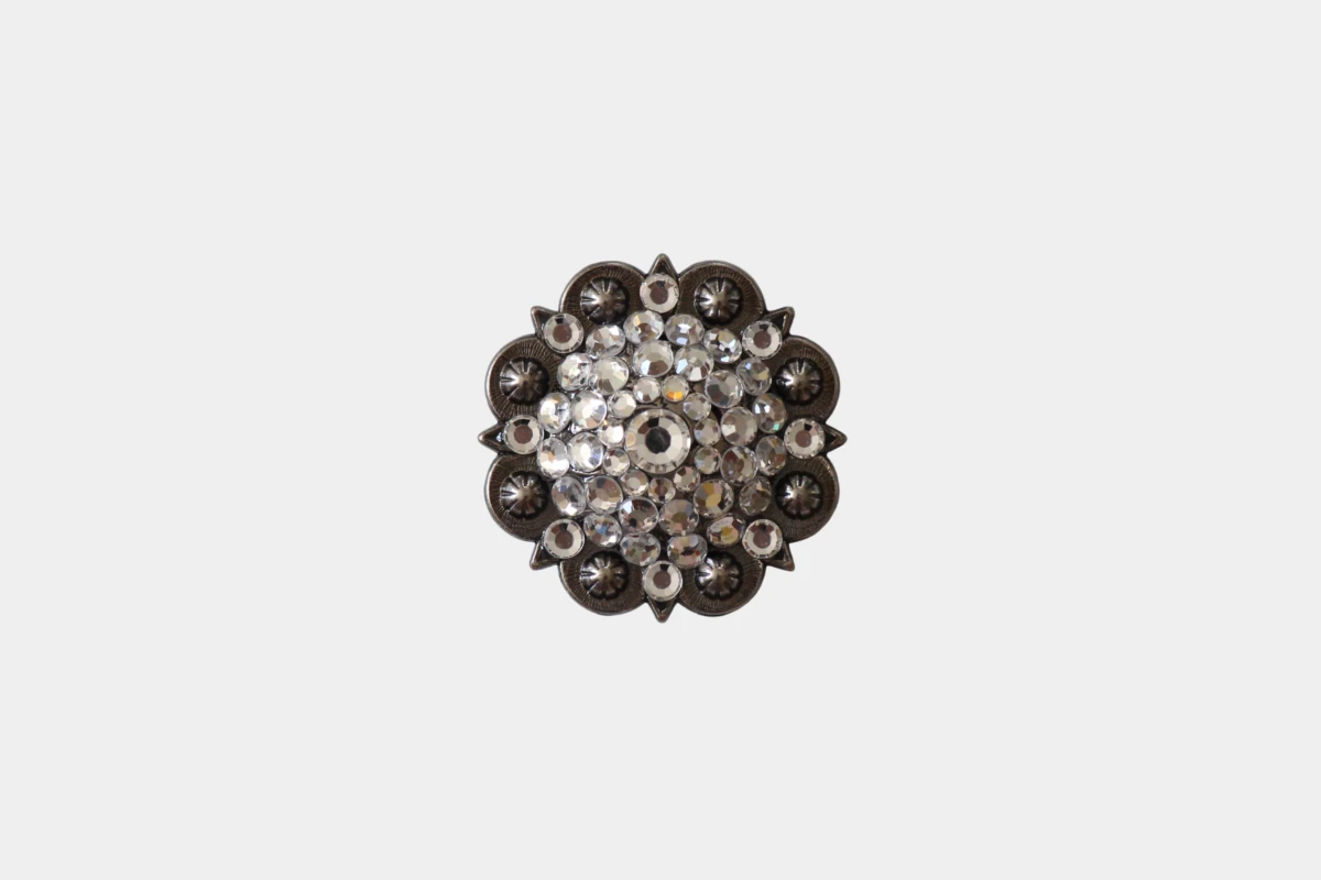 Cattlemans, GVR - Rhinestone concho crystal antique white, Strass, antik, weiß Cattlemans, GVR - Rhinestone concho crystal antique white, Strass, antik, weiß