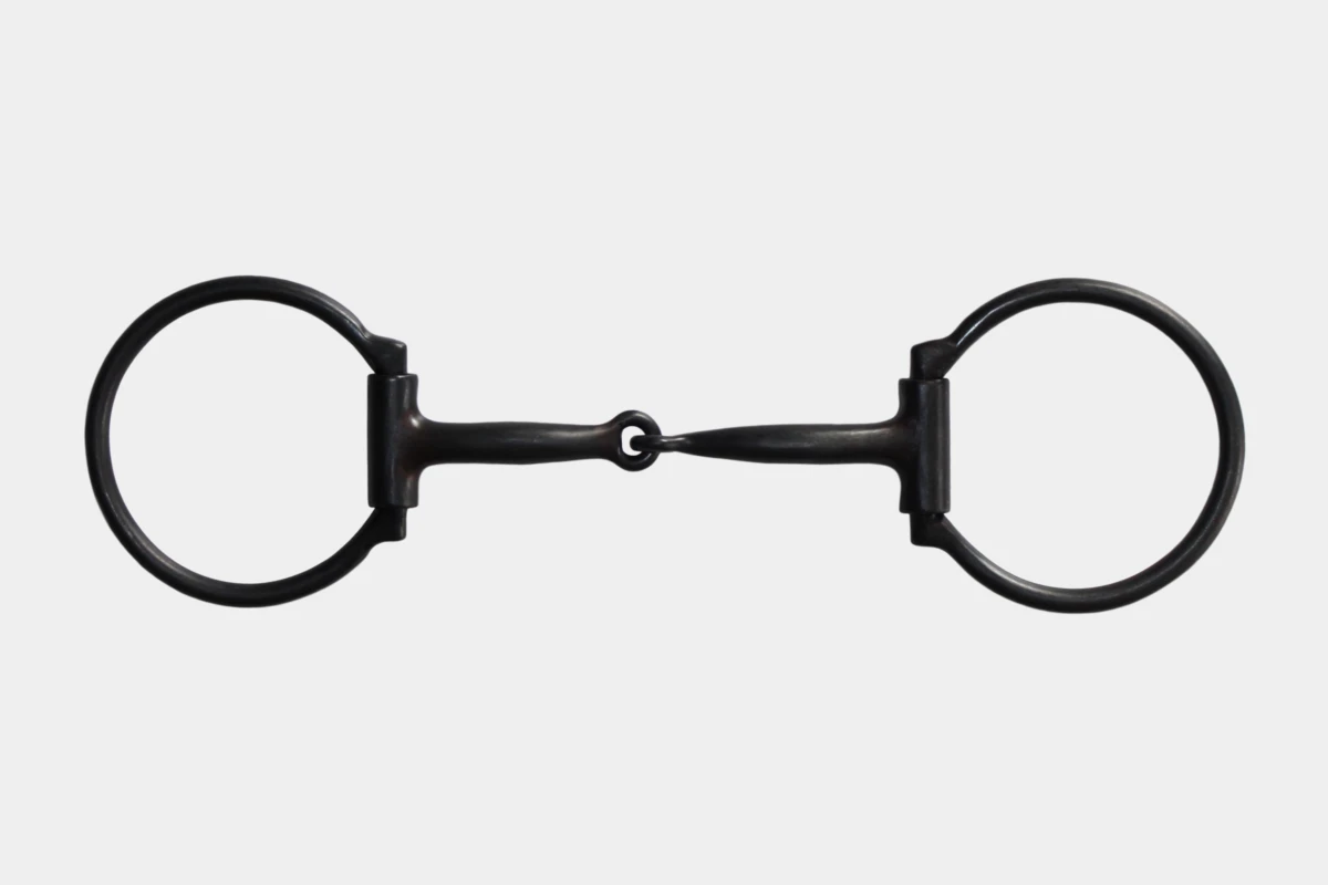 Pro Stuff - D-Ring Snaffle Bit black steel mit Kupfereinlagen, Gebiss, copper inlays, schwarz, Stahl Pro Stuff - D-Ring Snaffle Bit black steel mit Kupfereinlagen, Gebiss, copper inlays, schwarz, Stahl
