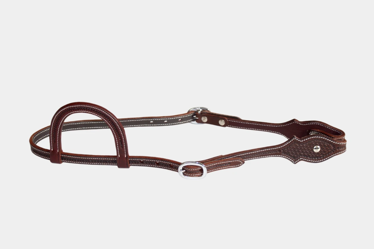 Cattlemans, GVR - Einohr scalloped basket tooling, Westerntrense, Quarter Horse, one ear, brown