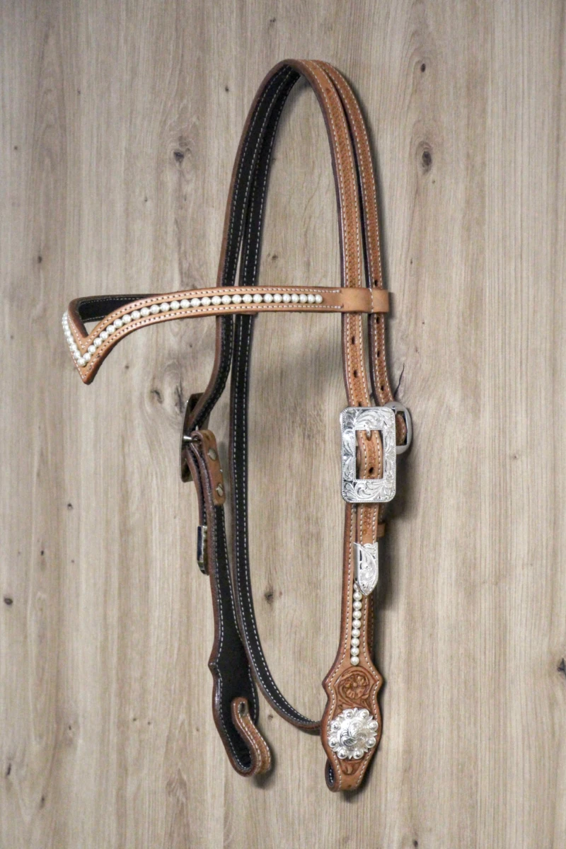 Custom made silver browband (SS007)