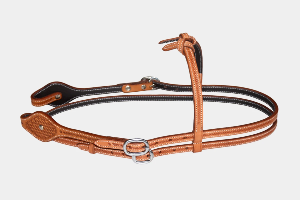 Cattlemans, GVR - Knotenstirnband oval basket tooling, Westerntrense, Quarter Horse, knotted browband, russet Cattlemans, GVR - Knotenstirnband oval basket tooling, Westerntrense, Quarter Horse, knotted browband, russet